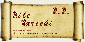 Mile Maricki vizit kartica